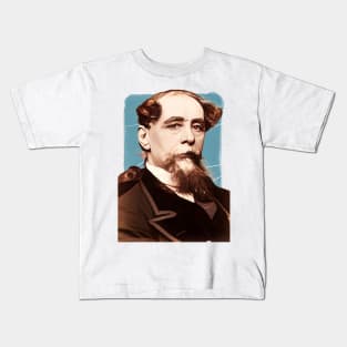 Victorian Writer Charles Dickens illustration Kids T-Shirt